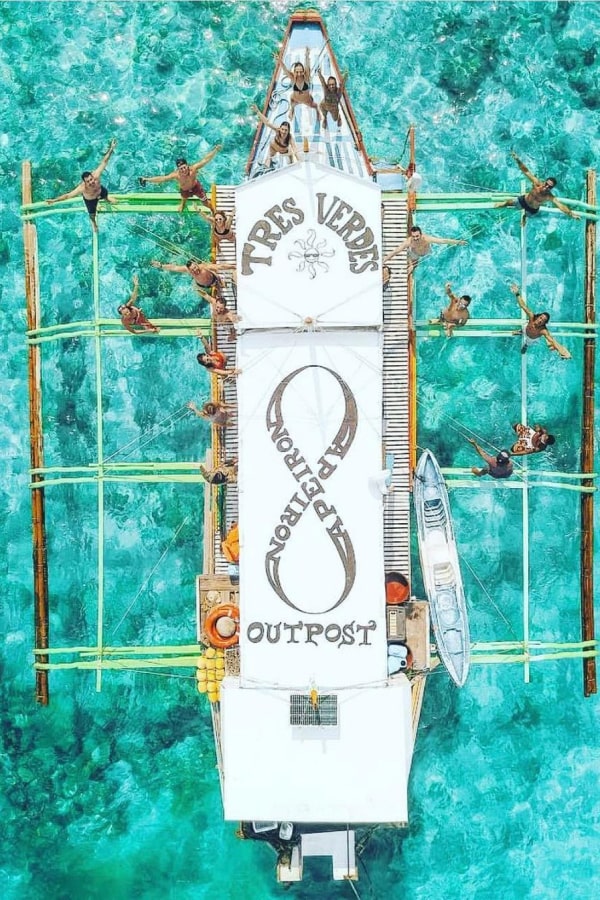overview of the Outpost X castaway tour boat in the Philippines